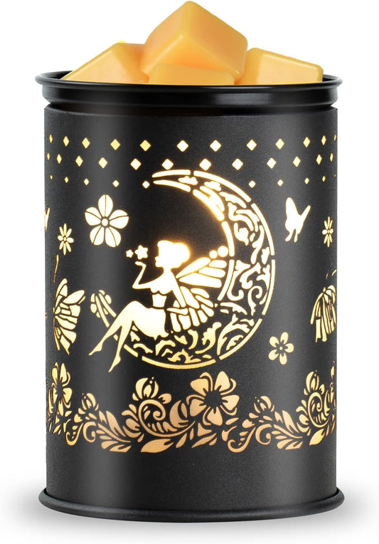Metal Wax Warmer Electric,Wax melt Warmer,Candle Wax Burner, Candle Warmer,Candle Melter,for Home Office Décor and Gifts for Holiday(Moon/Flower Fairy)…