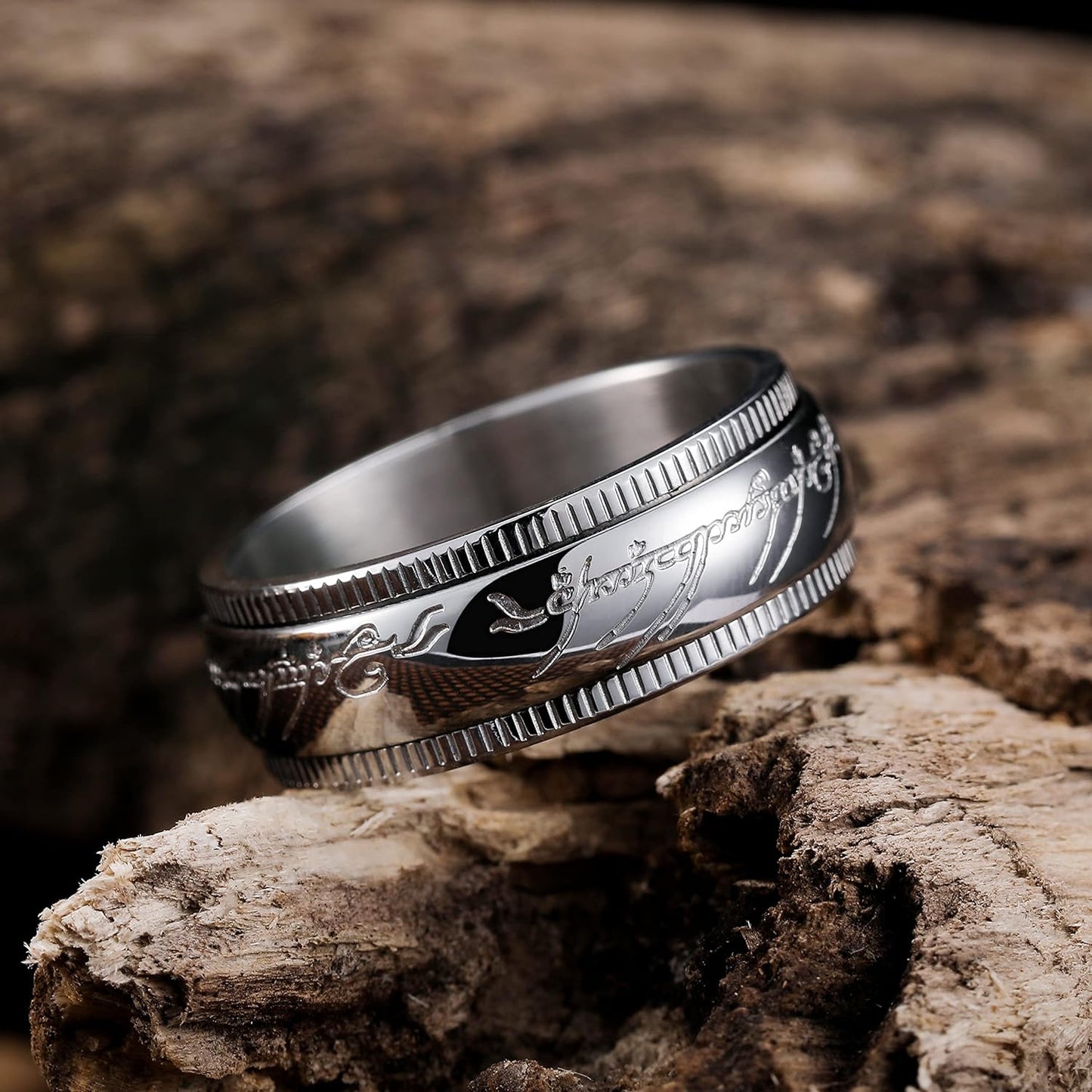 King Will 7mm 8mm One Ring for Men Lord Rings Magic Power Rings Silver Titanium Rings Wedding Band for Men Women Comfort Fit Sipnner Ring High Polished