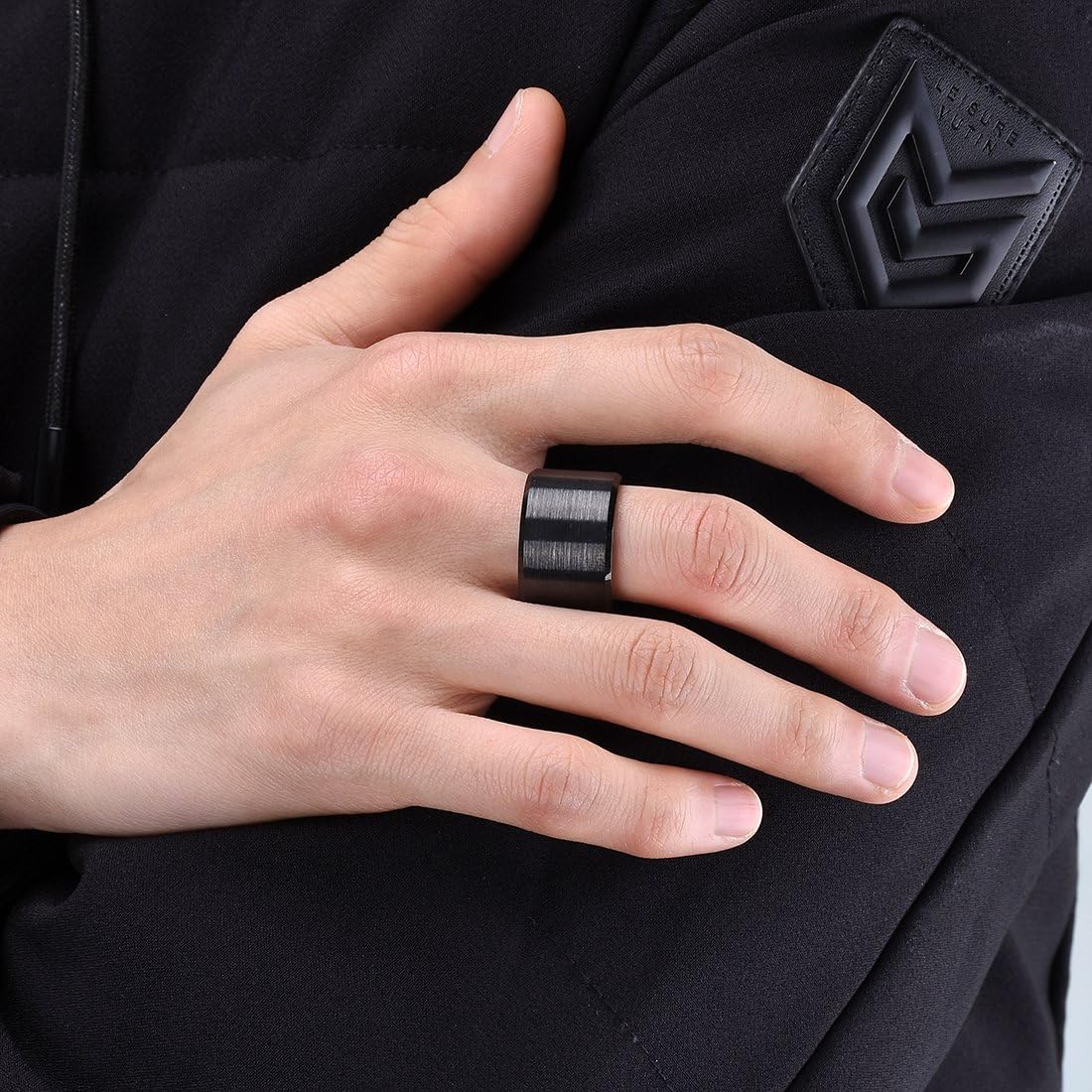 King Will Basic 6mm 7mm 8mm 9mm 10mm Men Wedding Black/Silver Tungsten Ring Matte Finish Beveled Polished Edge Comfort Fit