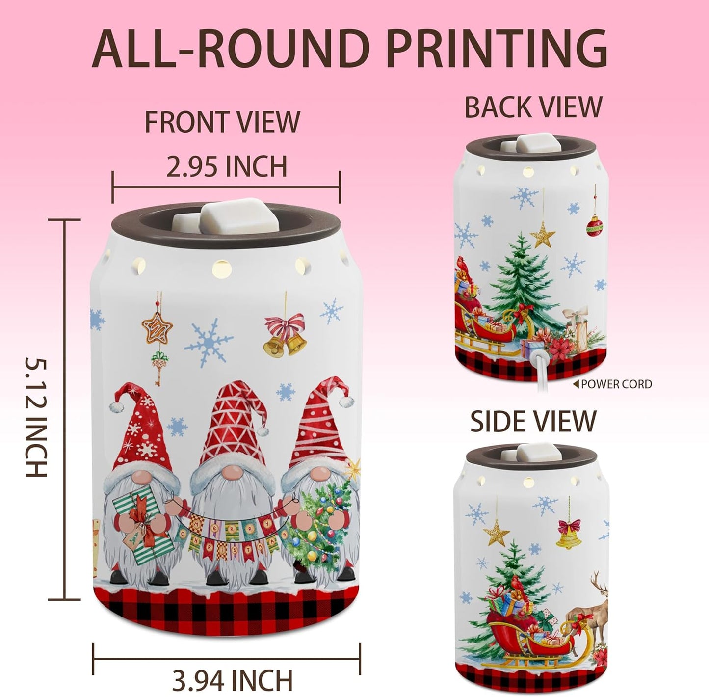 Gnomes Christmas Wax Warmer, Ceramic Wax Melt Warmer for Scented Wax Scent Oil Candle, Electric Scentsy Warmer Christmas Decorations for Living Room Kitchen Bathroom Home, Unique Women Relaxing Gifts