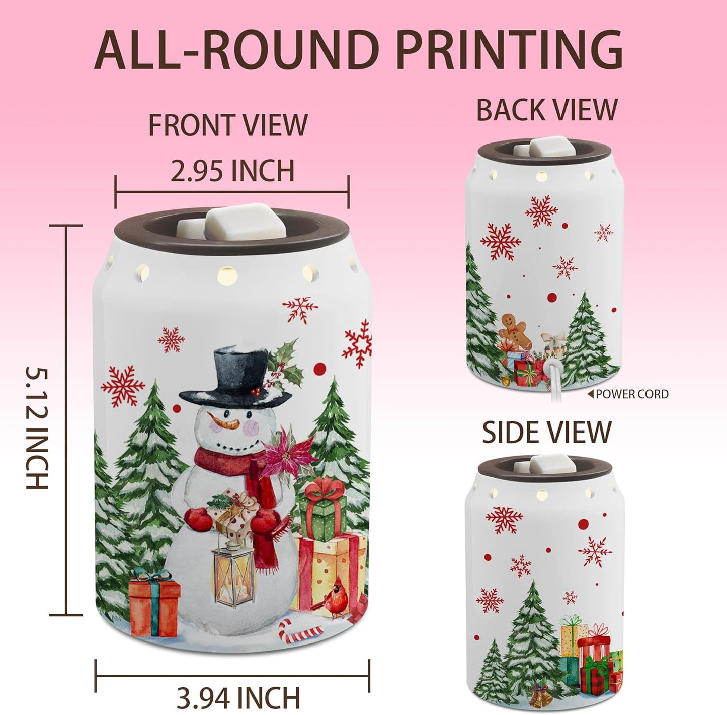 Gnomes Christmas Wax Warmer, Ceramic Wax Melt Warmer for Scented Wax Scent Oil Candle, Electric Scentsy Warmer Christmas Decorations for Living Room Kitchen Bathroom Home, Unique Women Relaxing Gifts