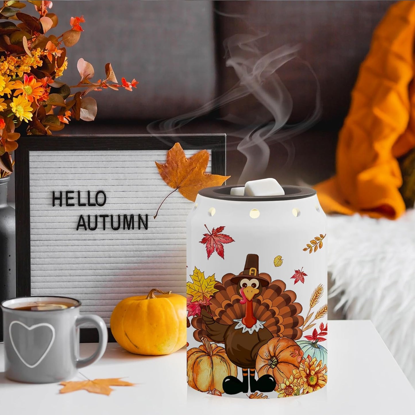 Gnomes Christmas Wax Warmer, Ceramic Wax Melt Warmer for Scented Wax Scent Oil Candle, Electric Scentsy Warmer Christmas Decorations for Living Room Kitchen Bathroom Home, Unique Women Relaxing Gifts