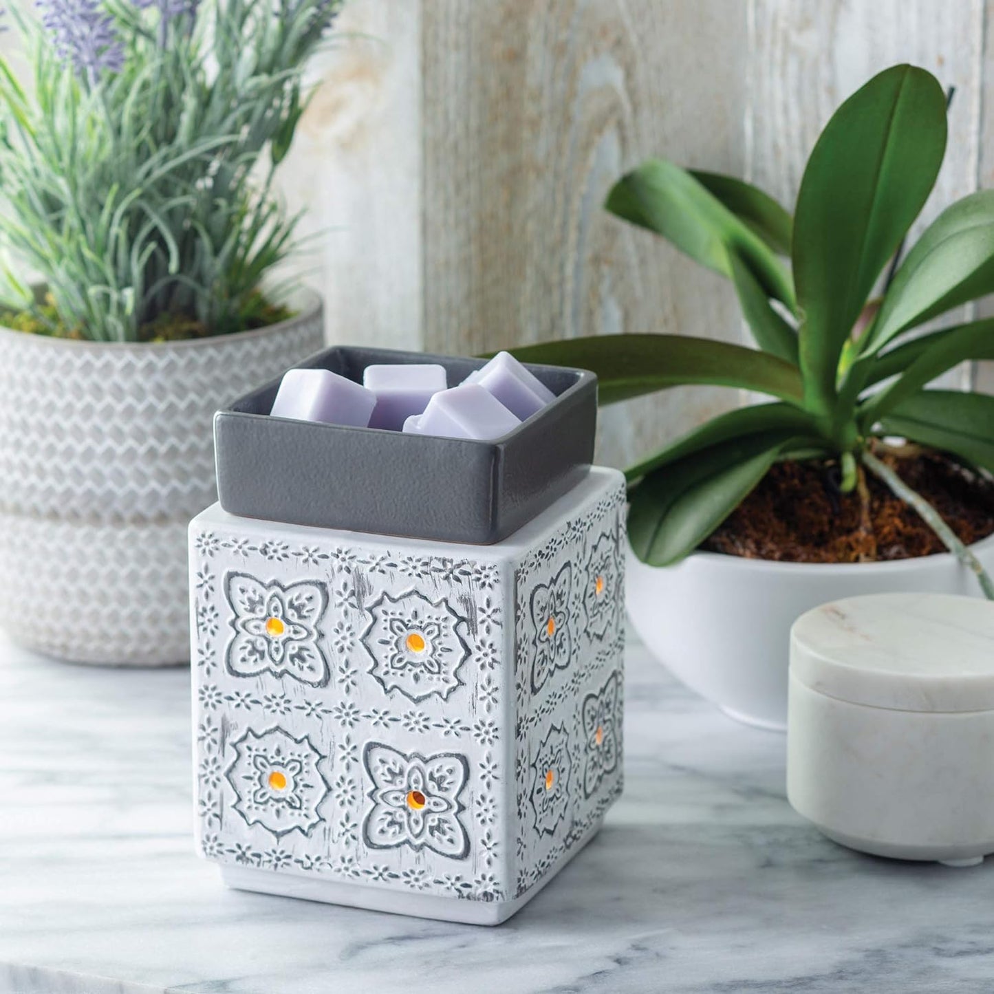 CANDLE WARMERS ETC. Illumination Fragrance Warmer- Light-Up Warmer for Warming Scented Candle Wax Melts and Tarts or Fragrance Oils to Freshen Room, Gothic Skull