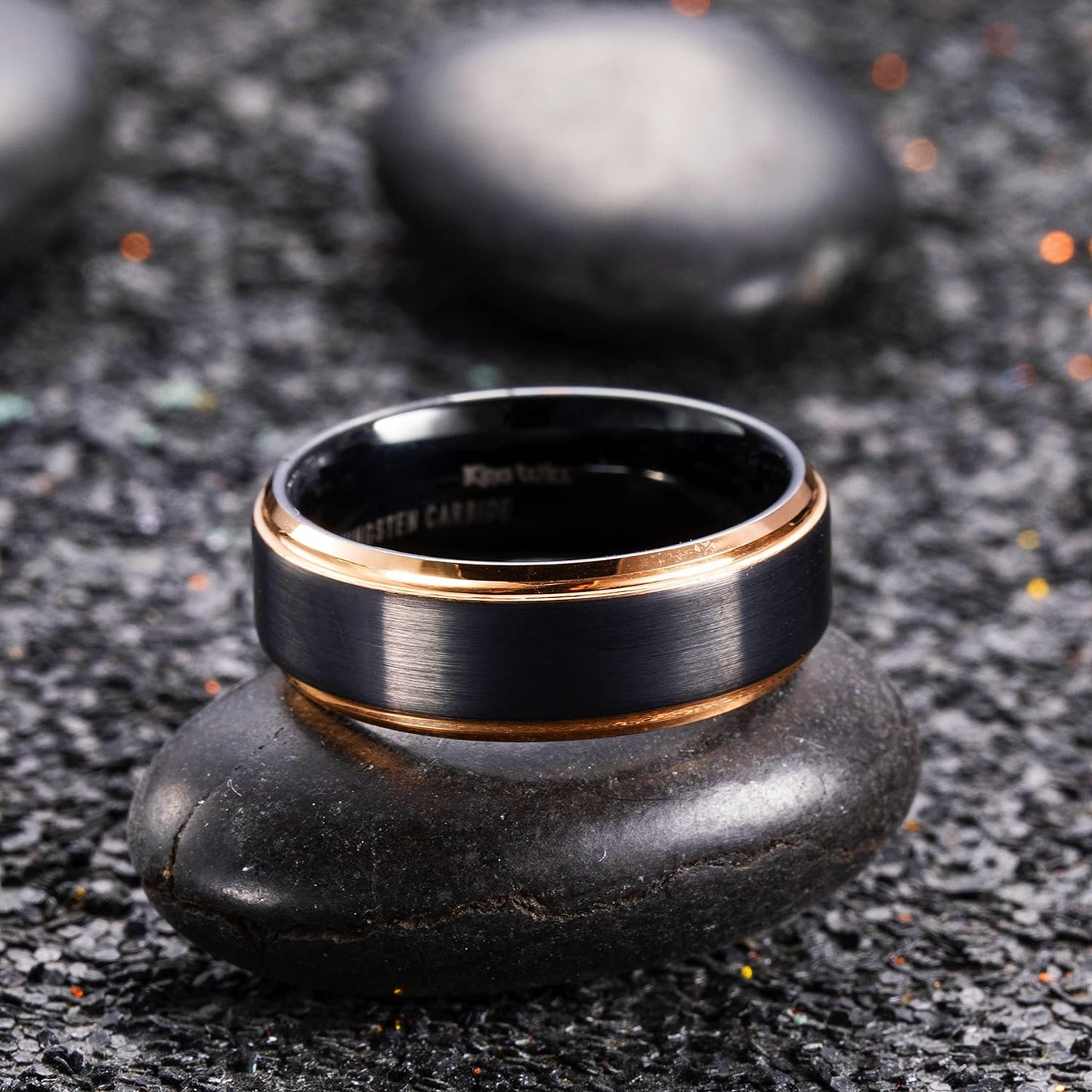 King Will Duo 8mm/10mm Mens Brushed Tungsten Carbide Wedding Band Ring Polish Finished Comfort Fit Black/Silver/Blue/Gold/Rose Gold