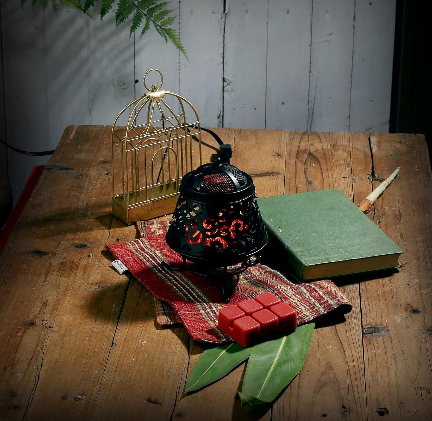 NAFANG Fireplace Wax Warmer,Wax Melt Warmer for Scented Wax Melts and Tarts,Electric Wax Warmer,Candle Wax Burner Fragrance Warmer for Home Decor Spa and Aromatherapy(Dustproof Glass)