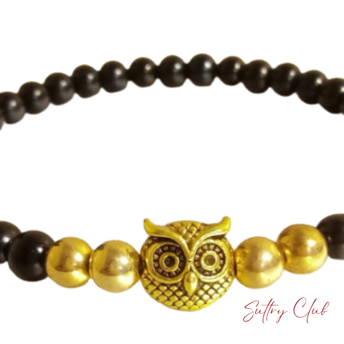 Alpha Owl Hematite And Obsidian Bracelet
