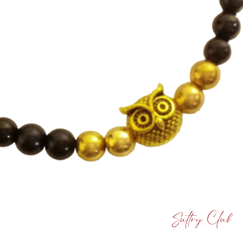 Alpha Owl Hematite And Obsidian Bracelet
