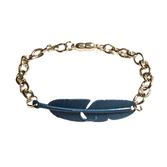 American Heritage Feather And Steel Bracelet