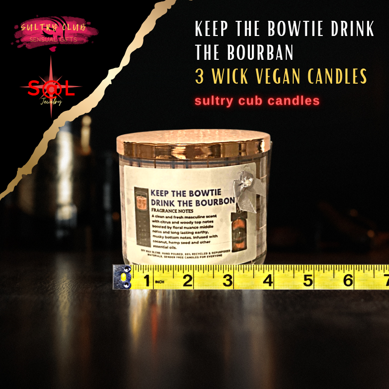 KEEP THE BOWTIE - DRINK THE BOURBON 3 WICK VEGAN CANDLE