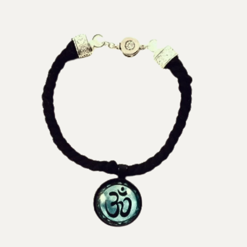 Blue Ohm Cabochon Twisted Textile Bracelet