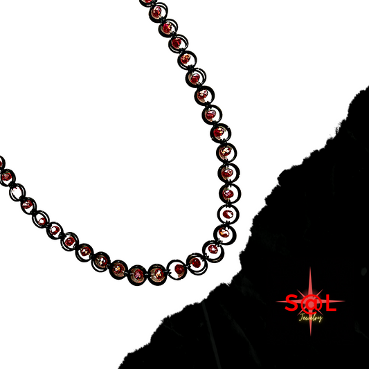 Custom Crafted 30 Inch Chainmail Necklace With Floating Crystals