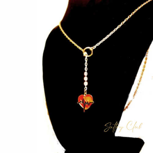 Feel My Pulse Rose Gold Lariat Necklace