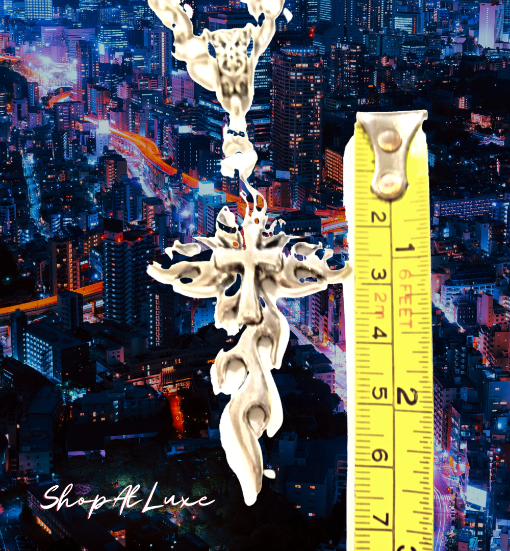 Flaming Cross Steel Necklace