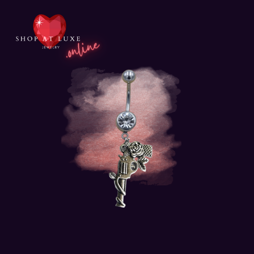 Guns And Roses 14g Steel Belly Ring