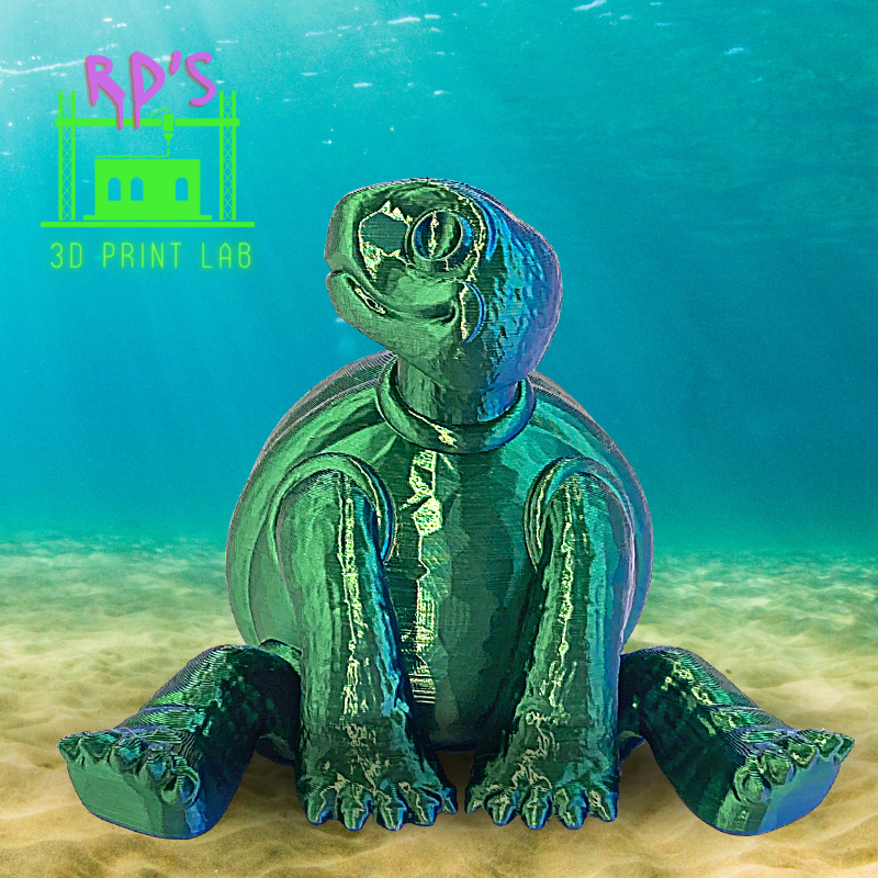 HAPPY TURTLE (SHADES OF GREEN) 3D PRINT WITH SECRET COMPARTMENT