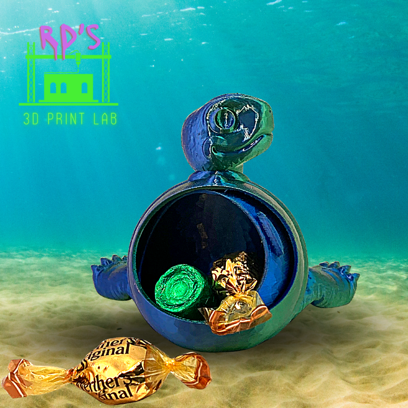 HAPPY TURTLE (SHADES OF GREEN) 3D PRINT WITH SECRET COMPARTMENT