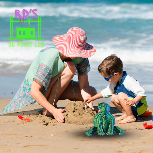 HAPPY TURTLE (SHADES OF GREEN) 3D PRINT WITH SECRET COMPARTMENT