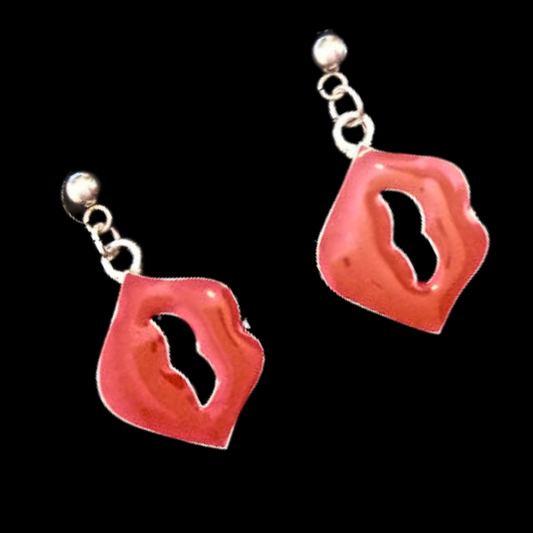 Red Hot Lips Novelty Earrings