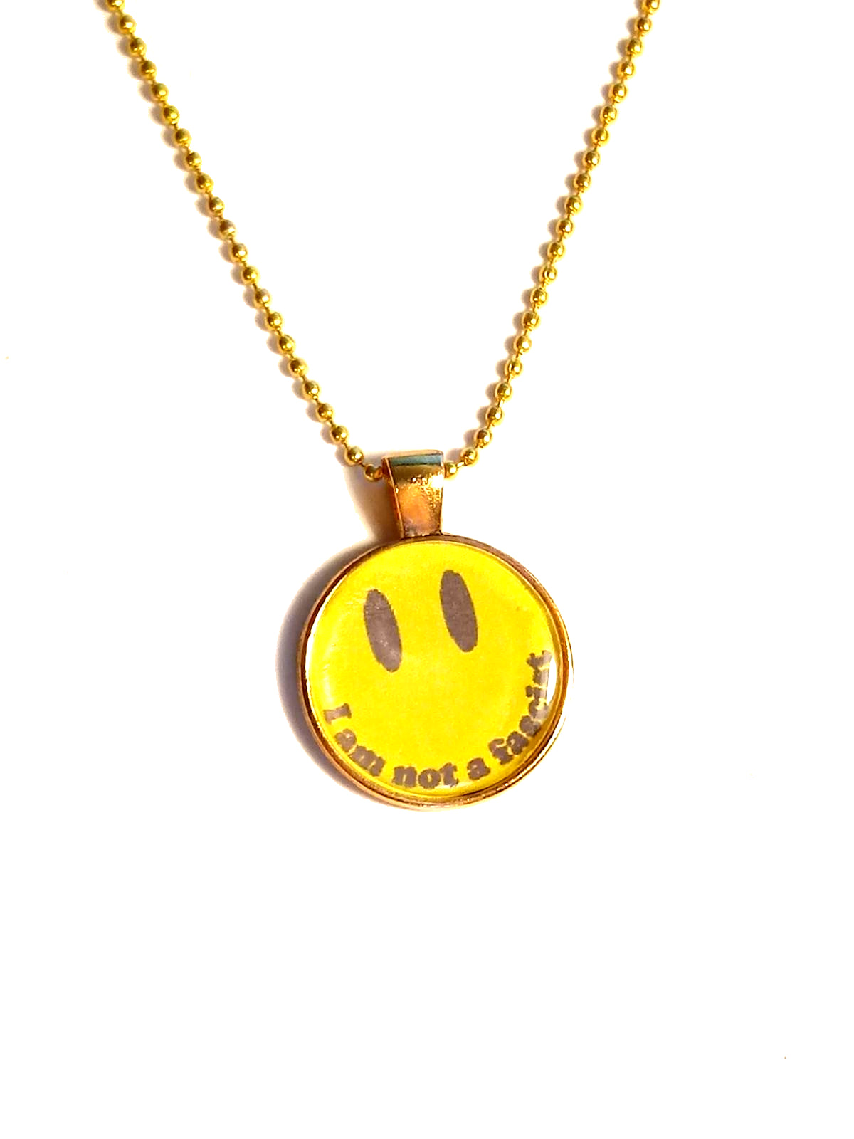 I Am Not A Fascist Black Smiley Retro Necklace- Original