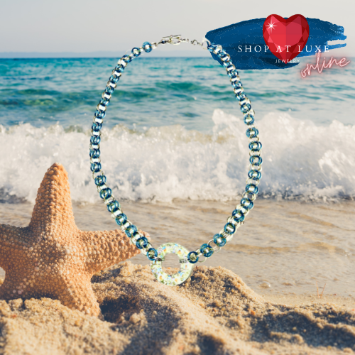 Ive Got A Crush On Blue Sea Glass Choker