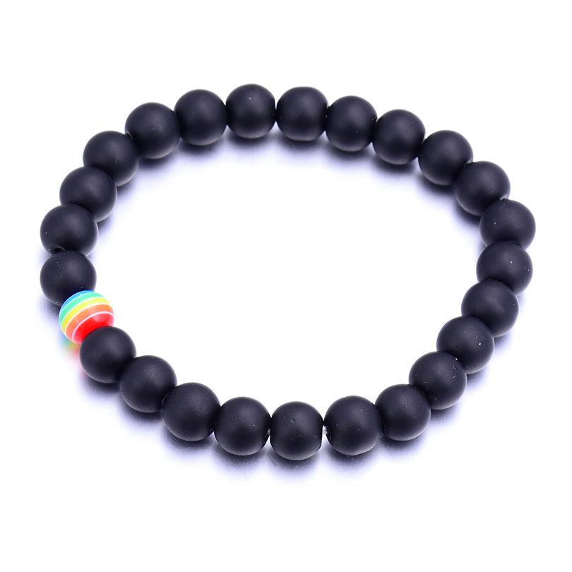 Gay Pride Rainbow Beaded Bracelet