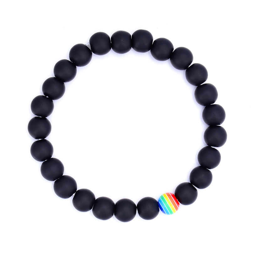 Gay Pride Rainbow Beaded Bracelet