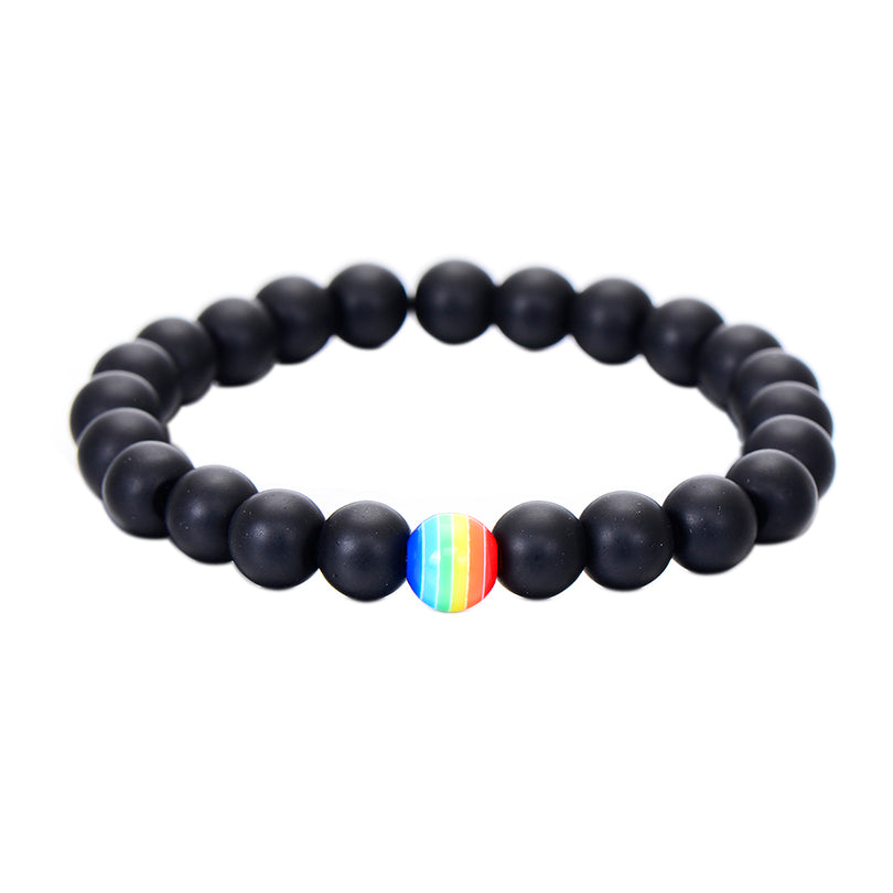 Gay Pride Rainbow Beaded Bracelet
