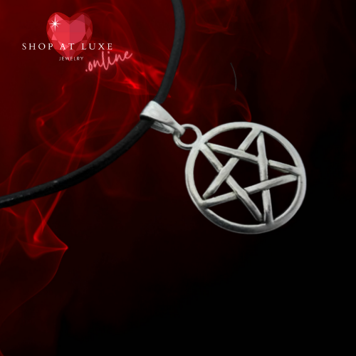 Pentagram Steel And Leather Captive Choker Necklace