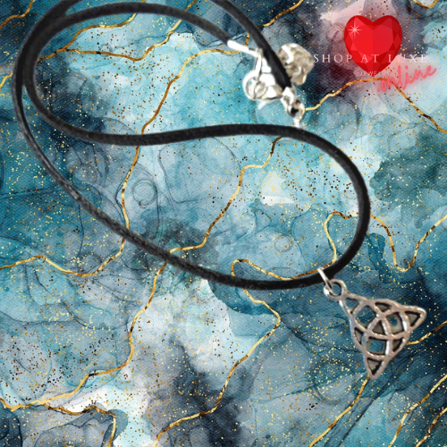 Leather Triquetra Celtic Knot Necklace