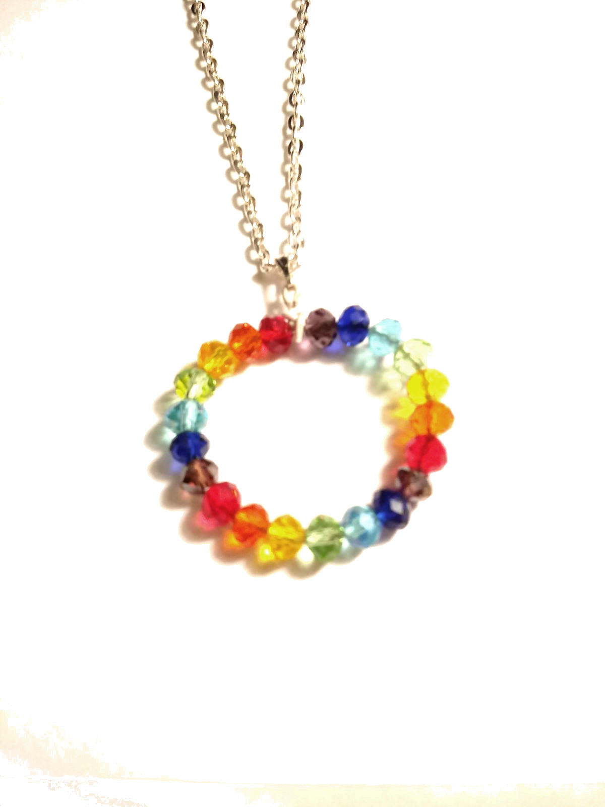 Lesbian Pride Crystal Circle Necklace