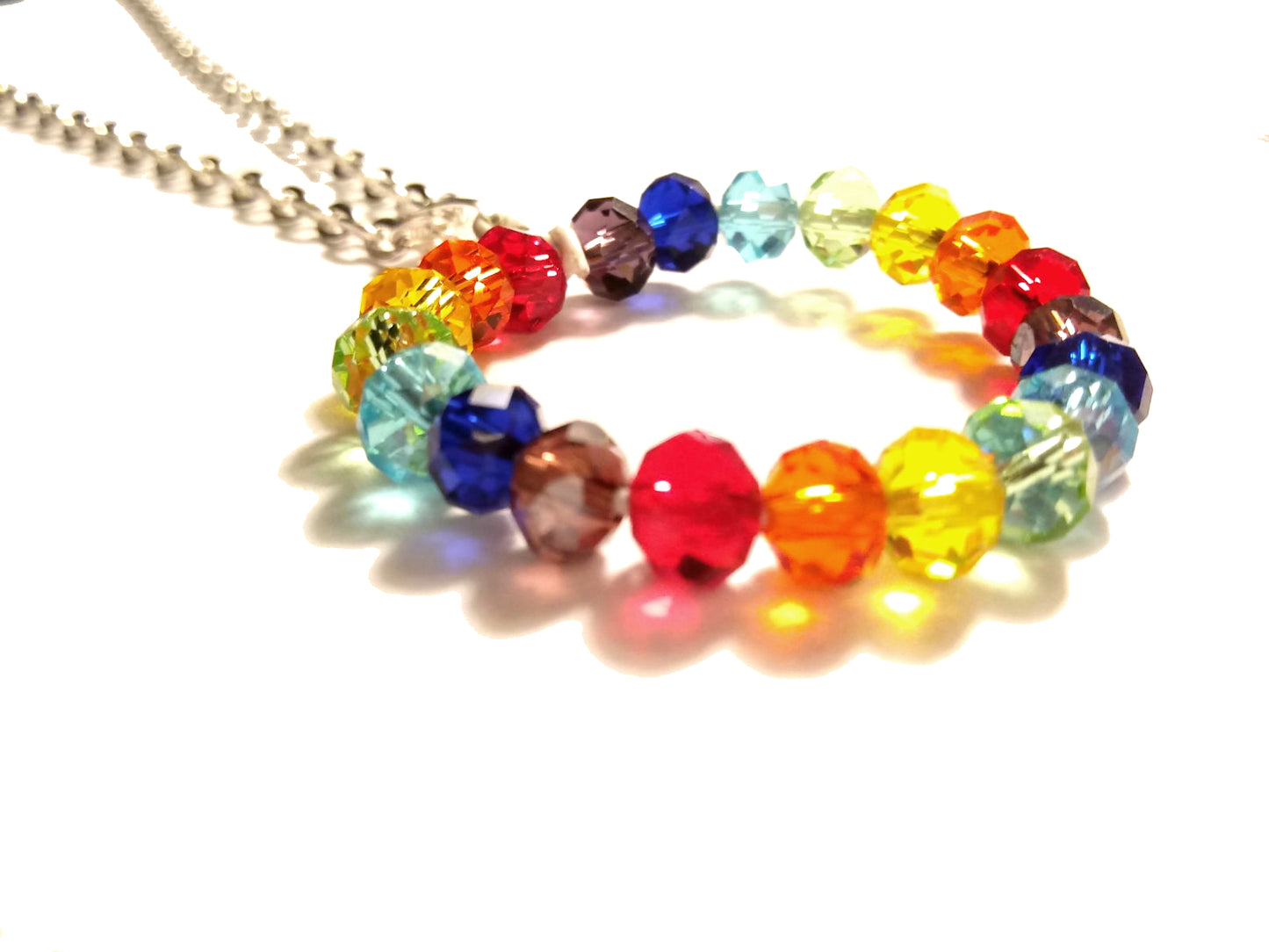 Lesbian Pride Crystal Circle Necklace