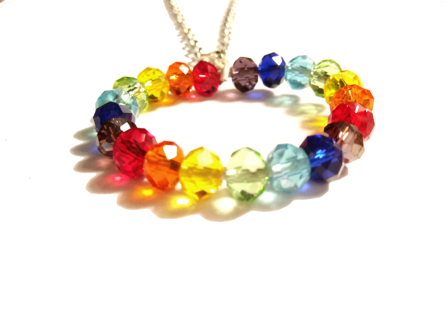 Lesbian Pride Crystal Circle Necklace
