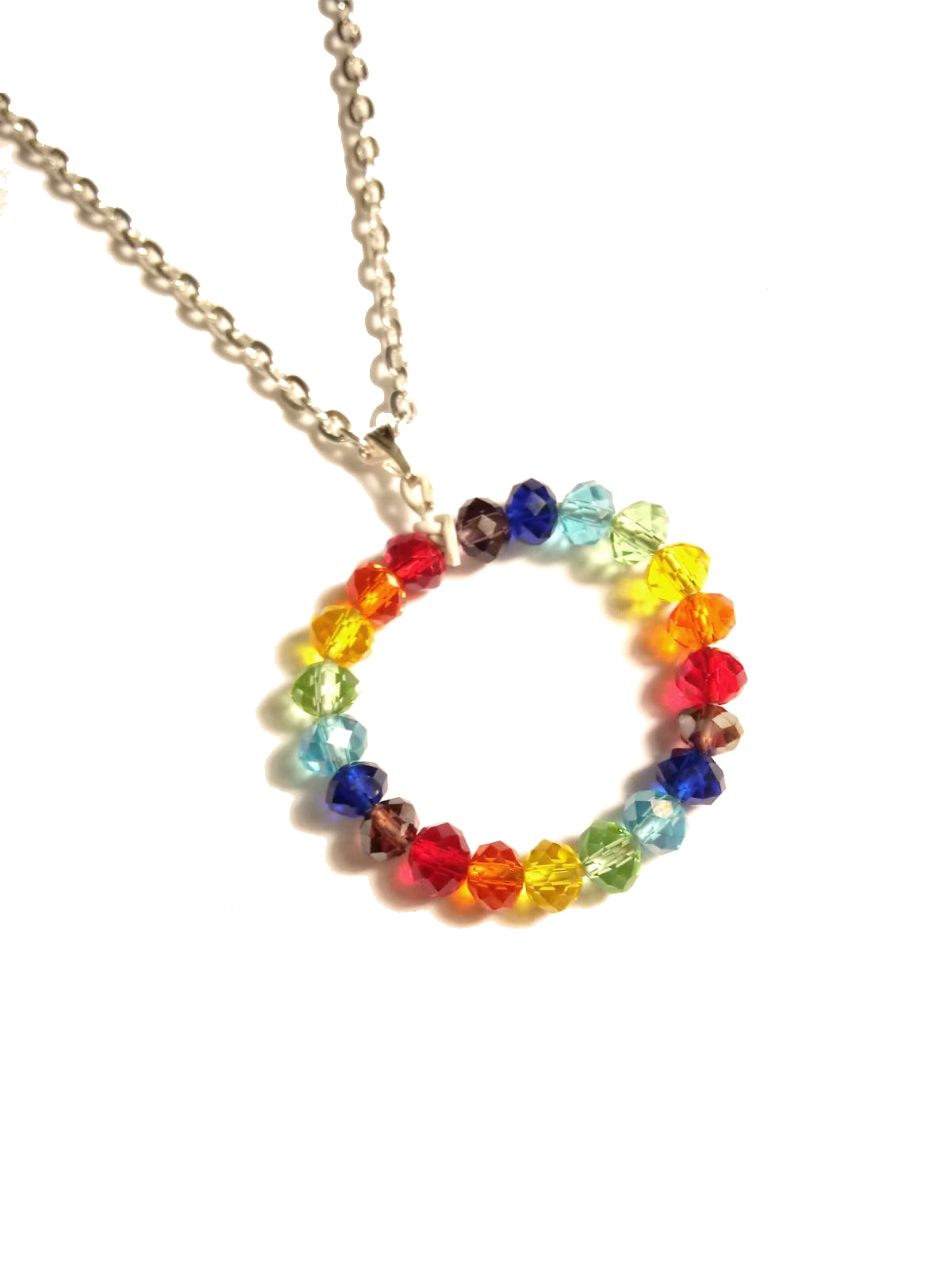 Lesbian Pride Crystal Circle Necklace