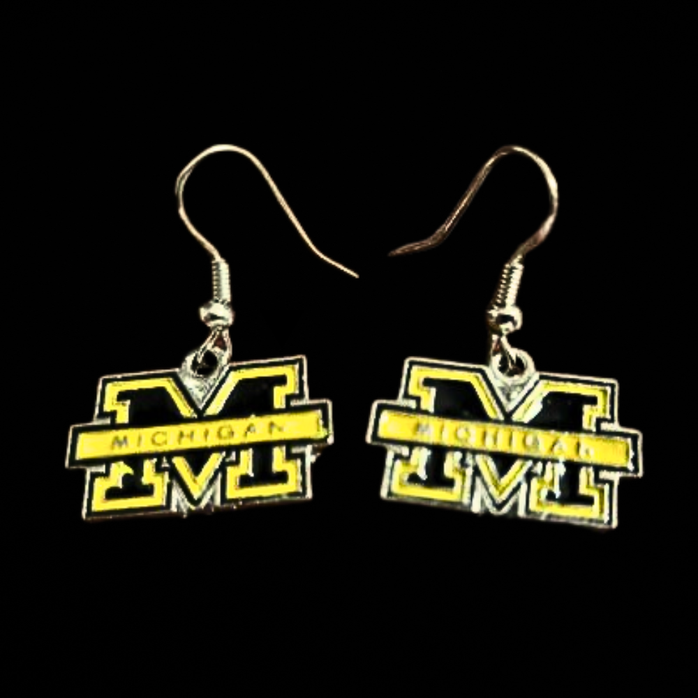 University Of Michigan Wolverines Logo Earrings