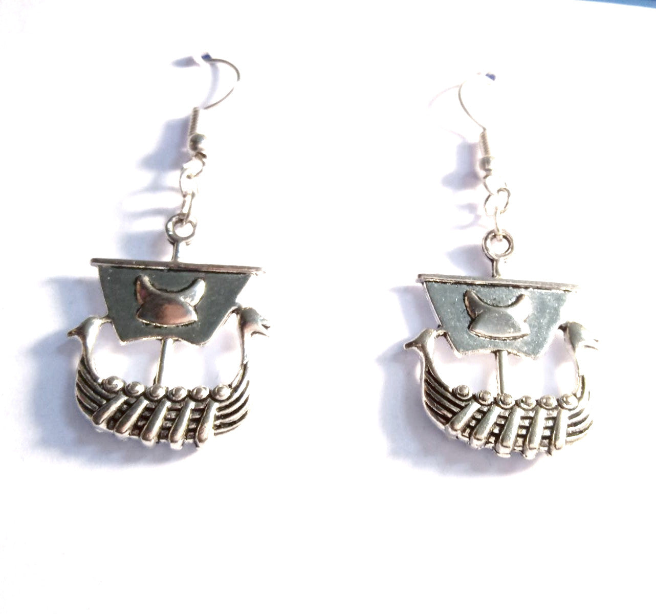Mini Viking Nordic Ship Earrings