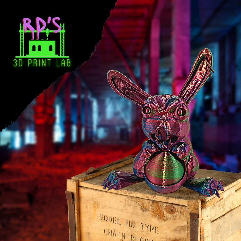 NOT YOUR AVERAGE BUNNY (Purple & Blue) 3D PRINT WITH SECRET COMPARTMENT