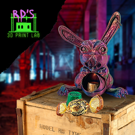 NOT YOUR AVERAGE BUNNY (Purple & Blue) 3D PRINT WITH SECRET COMPARTMENT