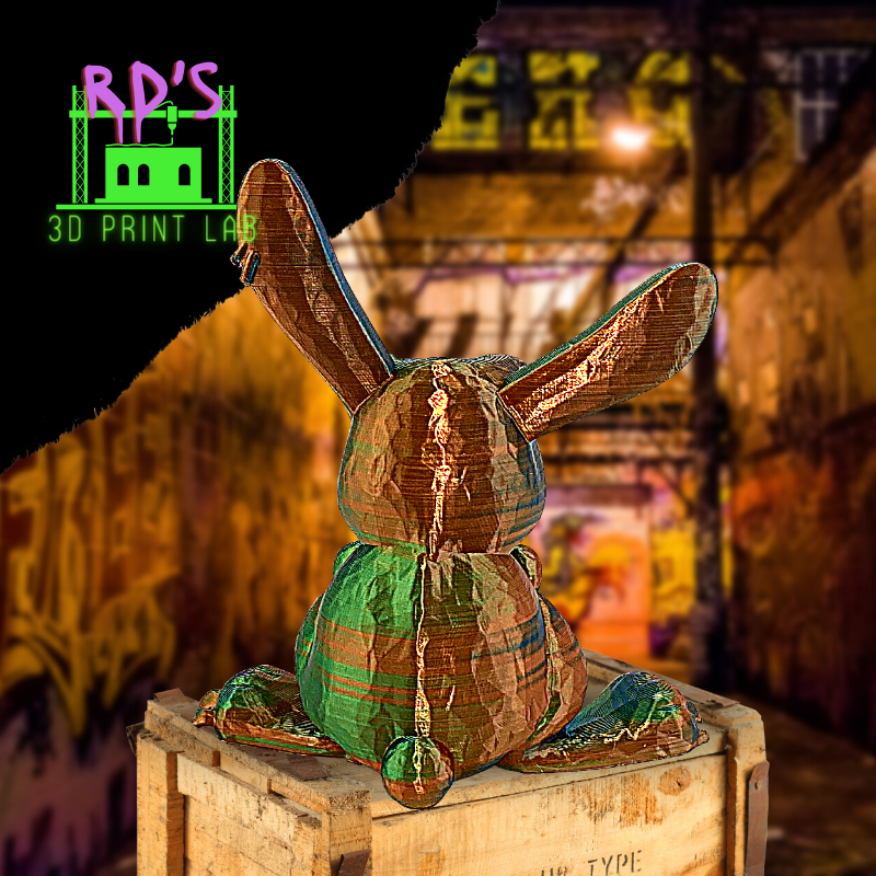 NOT YOUR AVERAGE BUNNY (MULTICOLORED METALLIC) 3D PRINT WITH SECRET COMPARTMENT