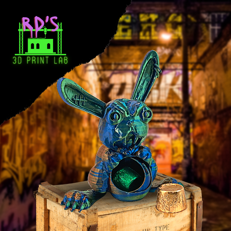 NOT YOUR AVERAGE BUNNY (MULTICOLORED METALLIC) 3D PRINT WITH SECRET COMPARTMENT