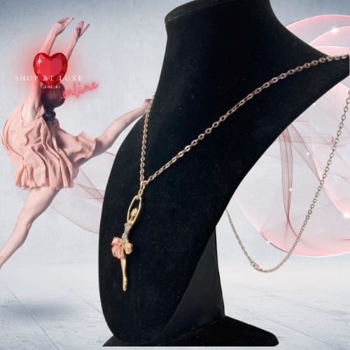 On Pointe Dancer Rose Gold Necklace