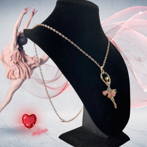 On Pointe Dancer Rose Gold Necklace