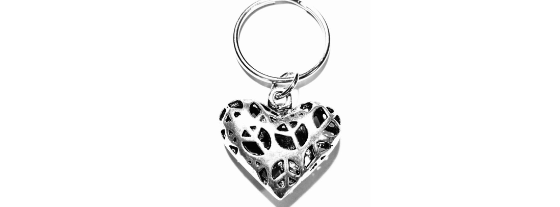 Peace And Love Keychain And Heart Pendant