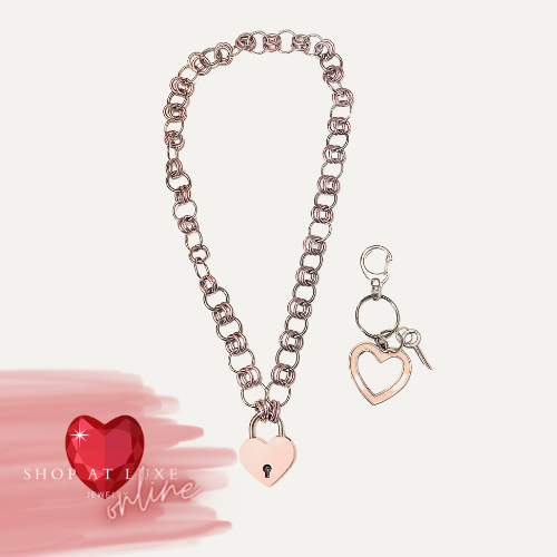 Victoria's Secret Keyring And Pink Padlock Choker