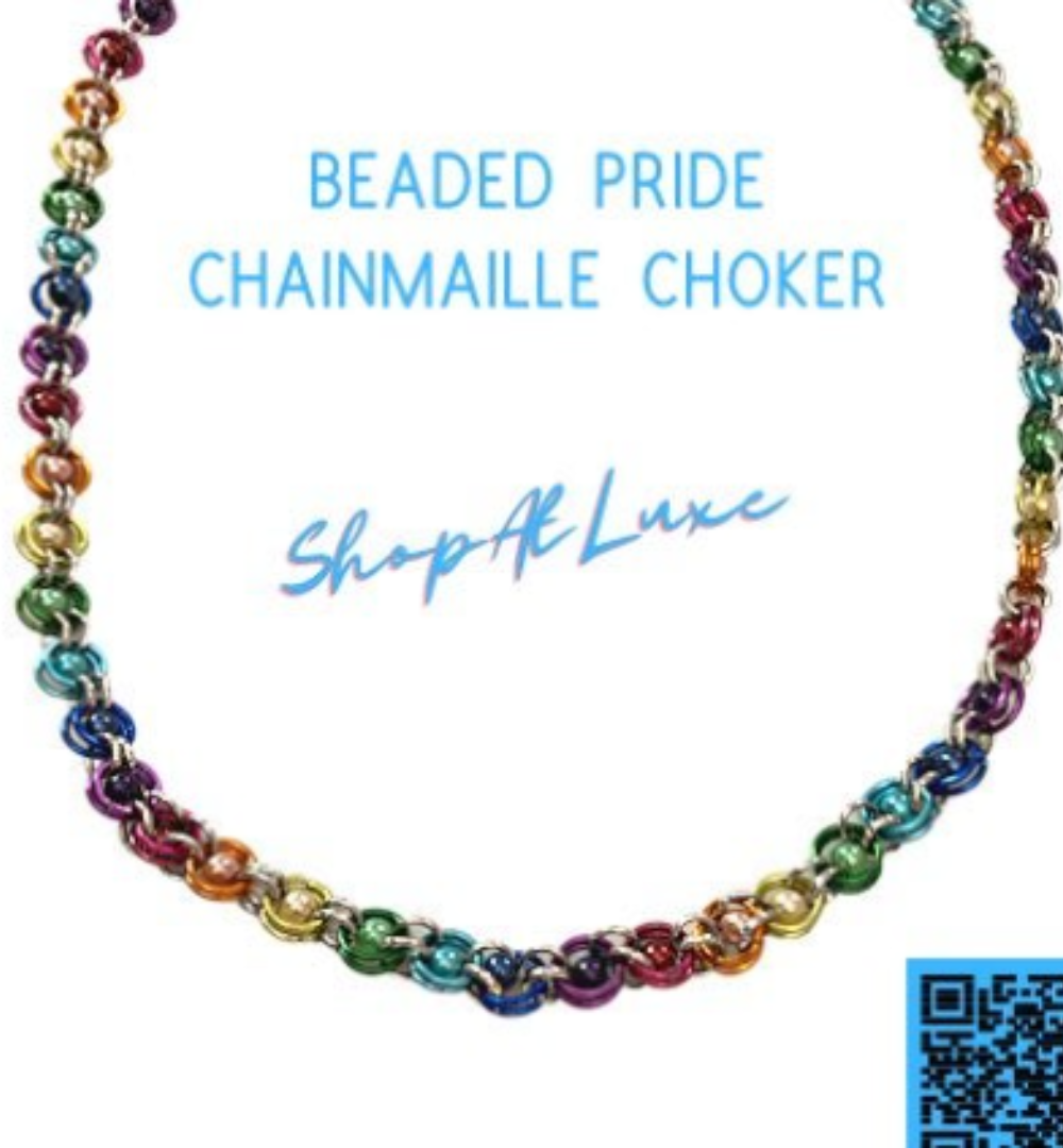 Pride Wear Beaded Chainmaille Choker Necklace