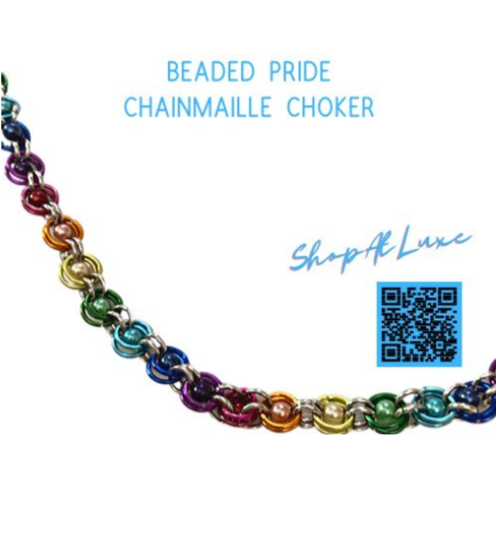 Pride Wear Beaded Chainmaille Choker Necklace