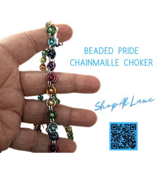 Pride Wear Beaded Chainmaille Choker Necklace