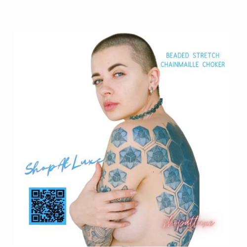 Resort Wear Beaded Chainmaille Choker Necklace