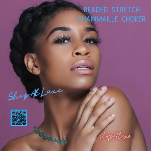 Resort Wear Beaded Chainmaille Choker Necklace