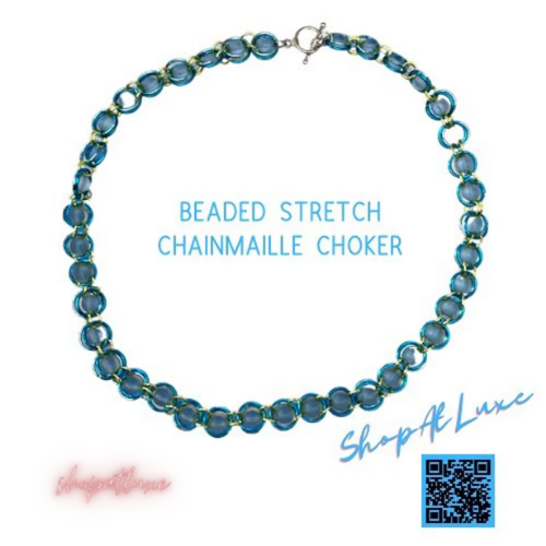 Resort Wear Beaded Chainmaille Choker Necklace