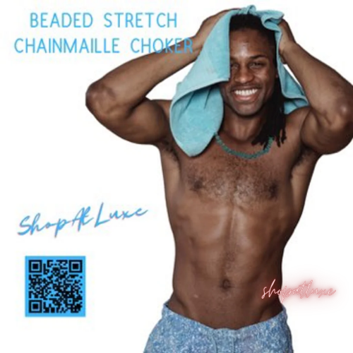 Resort Wear Beaded Chainmaille Choker Necklace